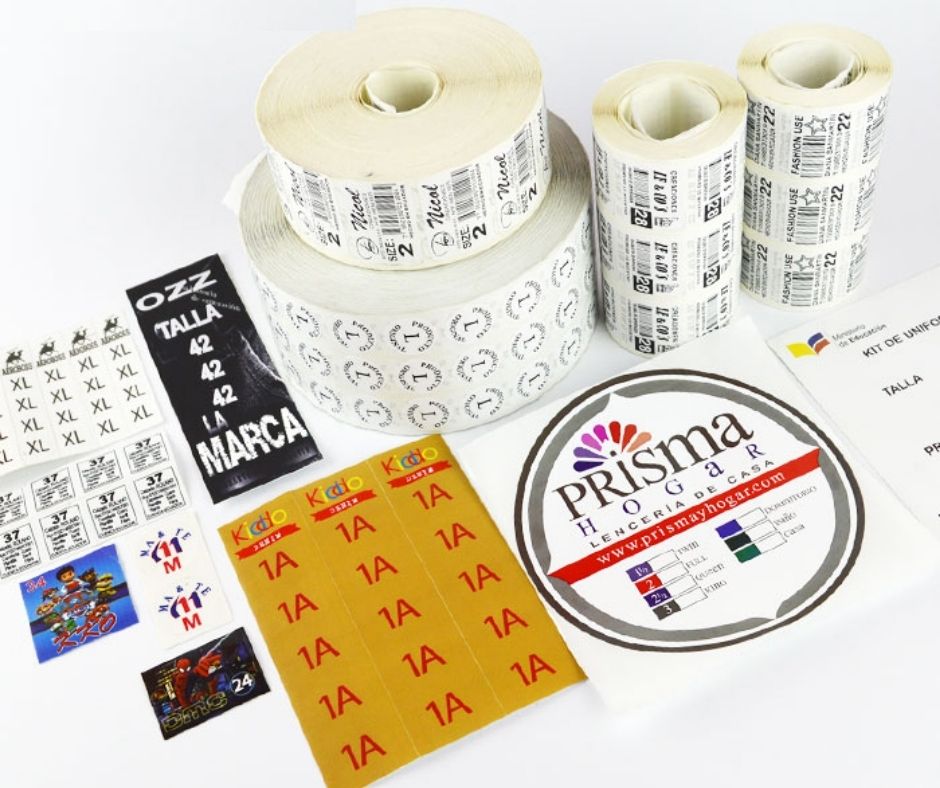 Etiquetas textiles personalizadas confección accesorios